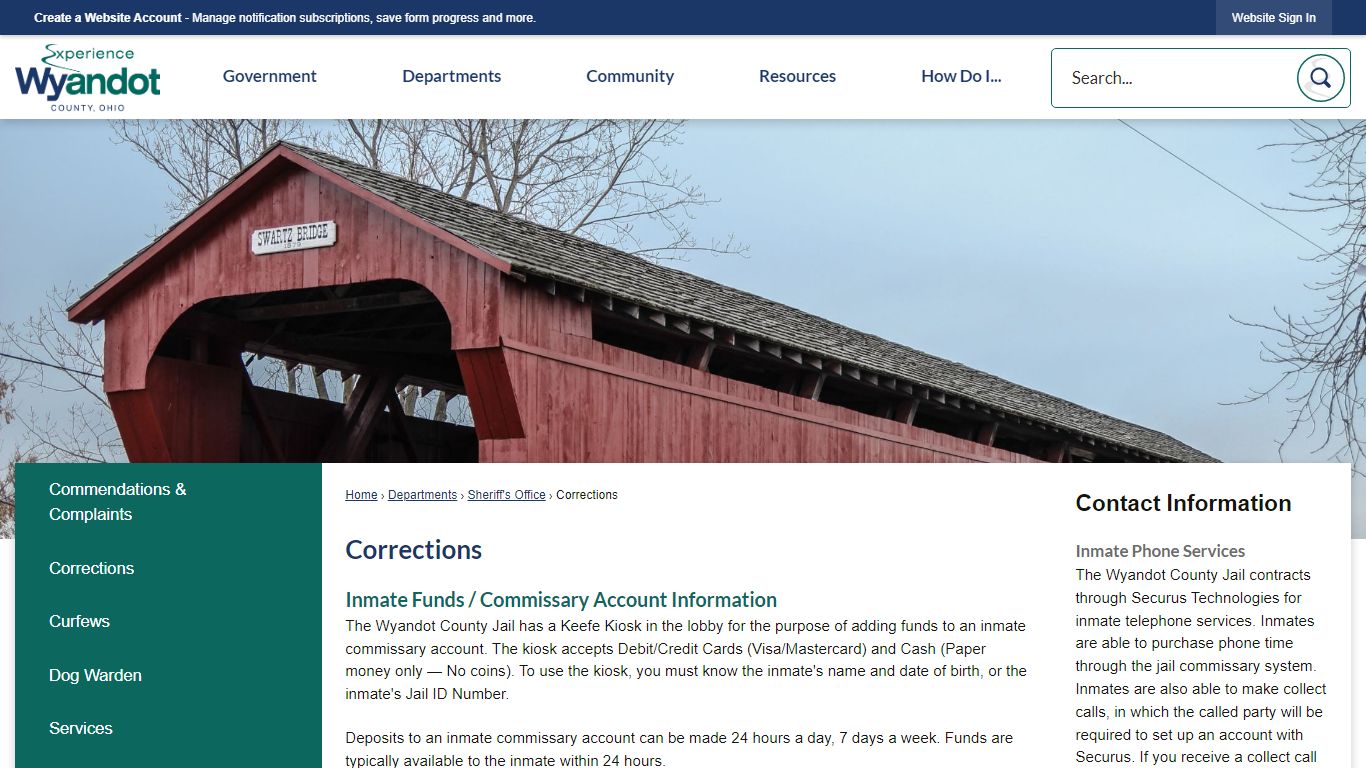 Corrections | Wyandot County, OH